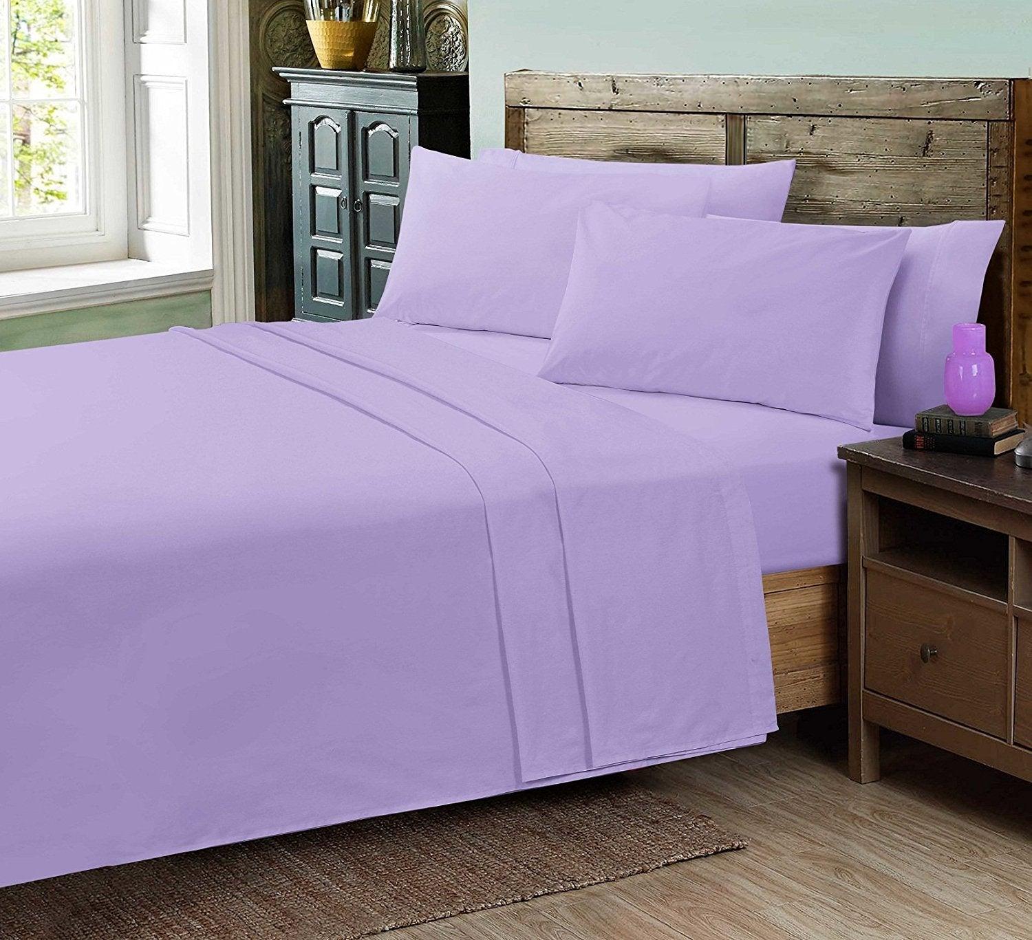 Luxurious Super Poly-Cotton FLAT BED SHEETS ~ Plain Dyed PERCALE Flat BEDDING SET - Comfort Style
