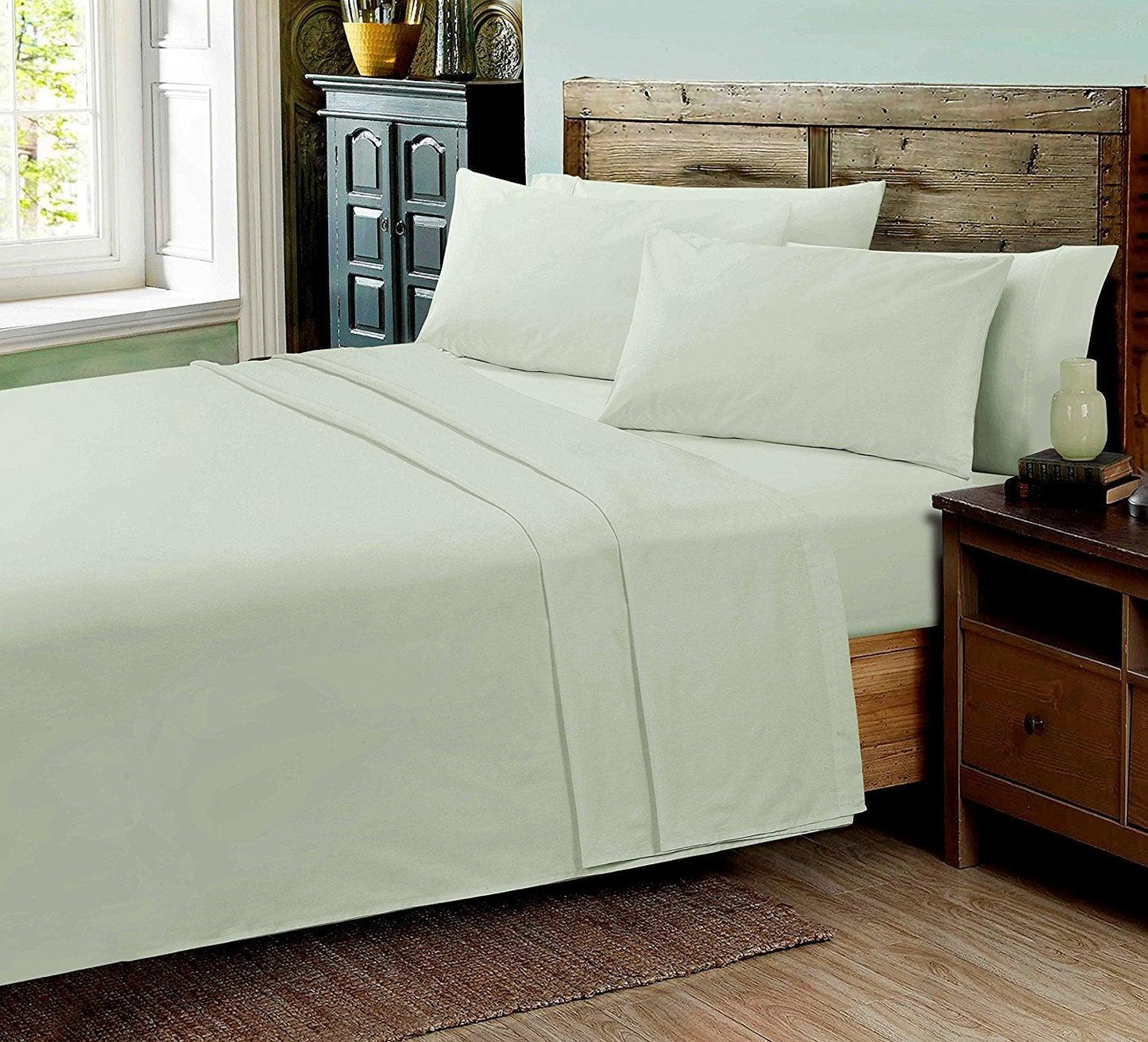 Decent Plain Dyed FITTED BED SHEET Poly-Cotton PERCALE BEDDING SHEETS - Comfort Style