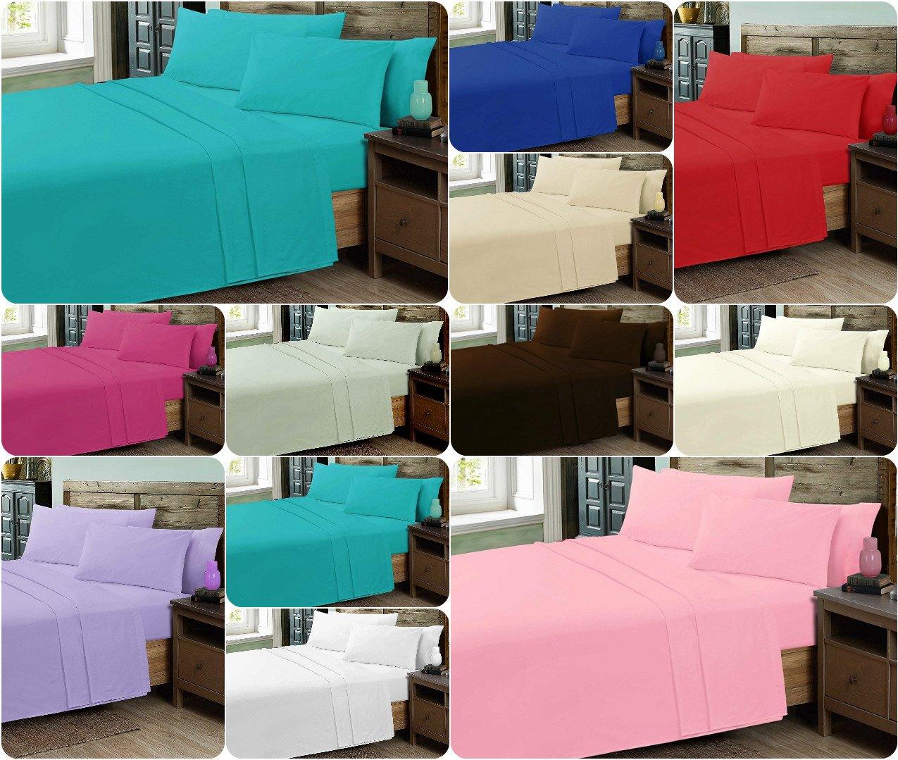 Decent Plain Dyed FITTED BED SHEET Poly-Cotton PERCALE BEDDING SHEETS - Comfort Style