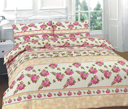 Flowery “ROSES” Red Duvet Cover Set – PolyCotton Fabric - Comfort Style