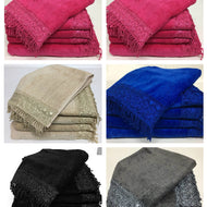 NEW Super 100% Egyptian Cotton (500GSM) Tassel 5 Piece TOWEL BALE SET | 2 Hand Towels ~ 2 Bath Towels ~ 1 Bath Sheet | Soft & Extra Absorbent Towels