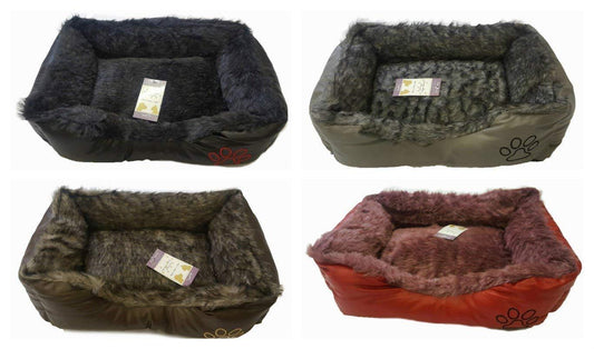 NEW Soft PET BASKETS ~ Soft Comfy FABRIC Washable DOG & CAT Basket Bed ~ with FLEECE COSY super soft & warm FABRIC ~ 6 COLORS & 2 STANDARD Sizes - Comfort Style