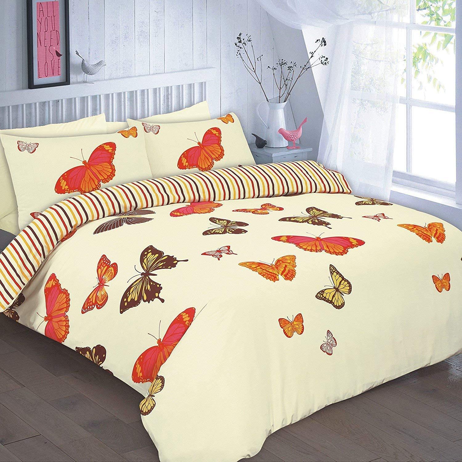 POLYCOTON LUXURY ELSA BEDDING - DUVET COVER + 2 MATCHING PILLOW CASES, SINGLE DOUBLE KING & SUPER KING ALL NEW UK SIZES - Comfort Style