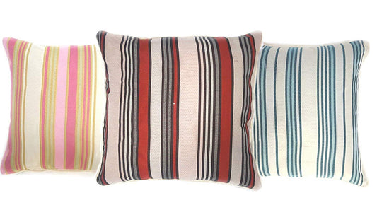 SUPER FINE QUALITY 18"X18" 100% POLYESTER STRIPES LUXURY CUSHIONS & CUSHION CASES - Comfort Style