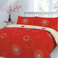 LUXURY EDEN-RED ROMANTIC DUVET SET - INCLUDES DUVET COVER WITH 2 MATCHING PILLOW CASES, POLYCOTON SINGLE DOUBLE KING & SUPER KING ALL UK SIZES NEW (SUPER KING, EDEN - RED) - Luxury ComfortStyle