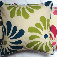 NEW EXCLUSIVE & LUXURY 18* X 18* COTTON-POLYESTER FLOWER CUSHIONS AND CUSHION COVERS (CASES) WITH ZIP NEW (COVER ONLY, RED-GREY)