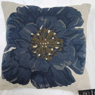 DESIGNER SUPER FINEST QUALITY 18" X 18" FLOWER BLUE-GREY CUSHION AND CUSHION COVERS WITH ZIP (SET OF 6 - Luxury ComfortStyle