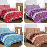 New ROBYN 3pc DUVET QUILT Cover Bedding Set ~ Floral Printing on POLYCOTTON Fabric ~ 4 Colors & UK SIZES Available