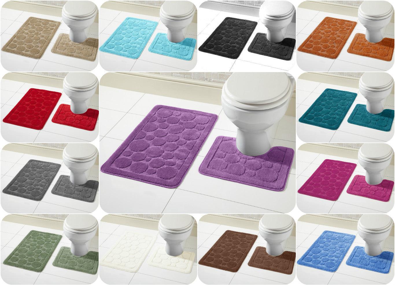 Olivia Rocco Cali Bubbles 2 Piece Bath Mat & Pedestal Set, Non Slip Bathroom Set - Comfort Style