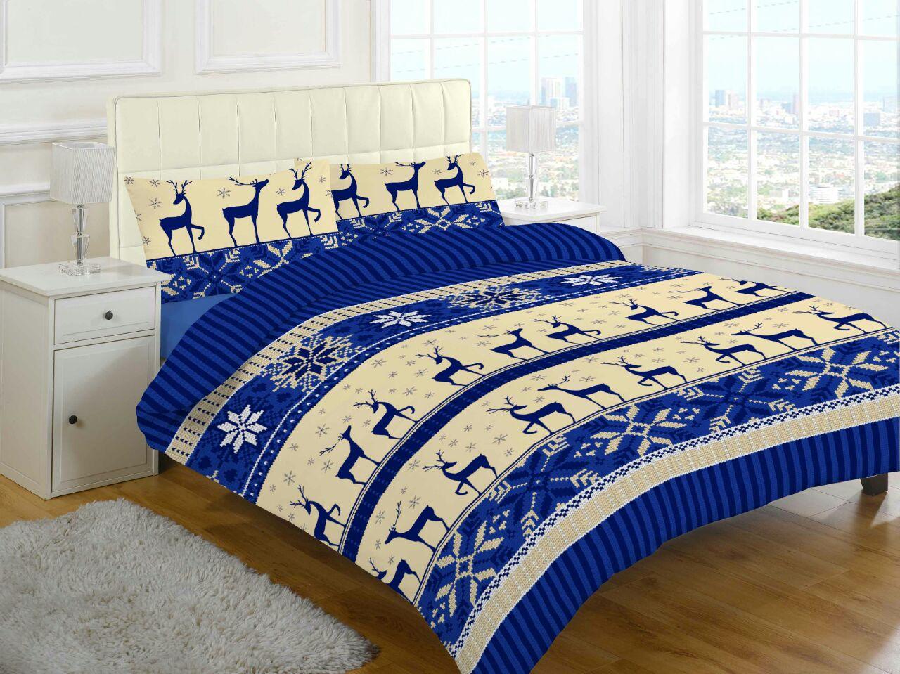 FLANNELETTE 3pc Printed SHEETS SET (Fitted + Flat + Pillowcases) 100% Brushed Cotton - Luxury ComfortStyle