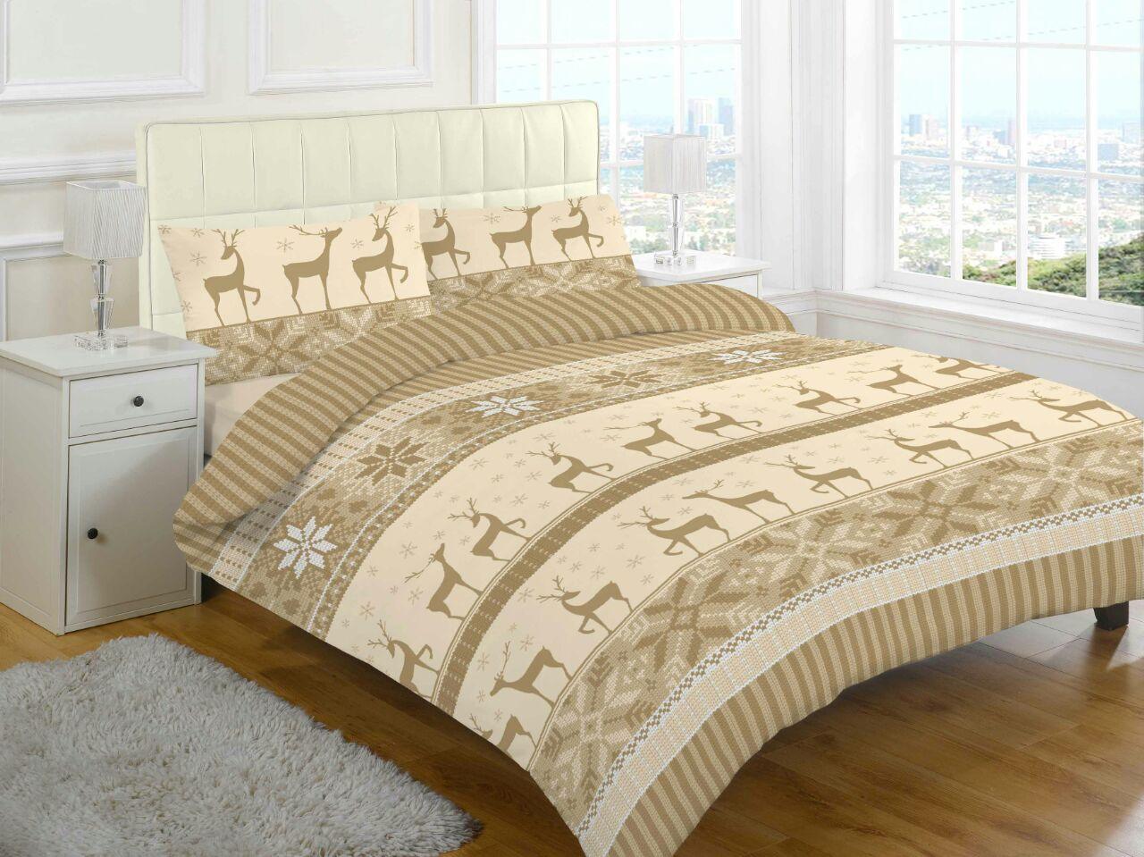 FLANNELETTE 3pc Printed SHEETS SET (Fitted + Flat + Pillowcases) 100% Brushed Cotton - Luxury ComfortStyle