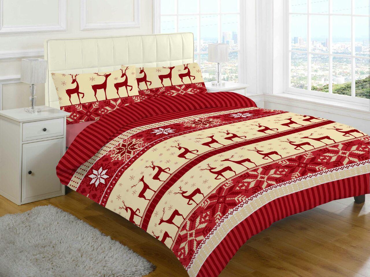 FLANNELETTE 3pc Printed SHEETS SET (Fitted + Flat + Pillowcases) 100% Brushed Cotton - Luxury ComfortStyle