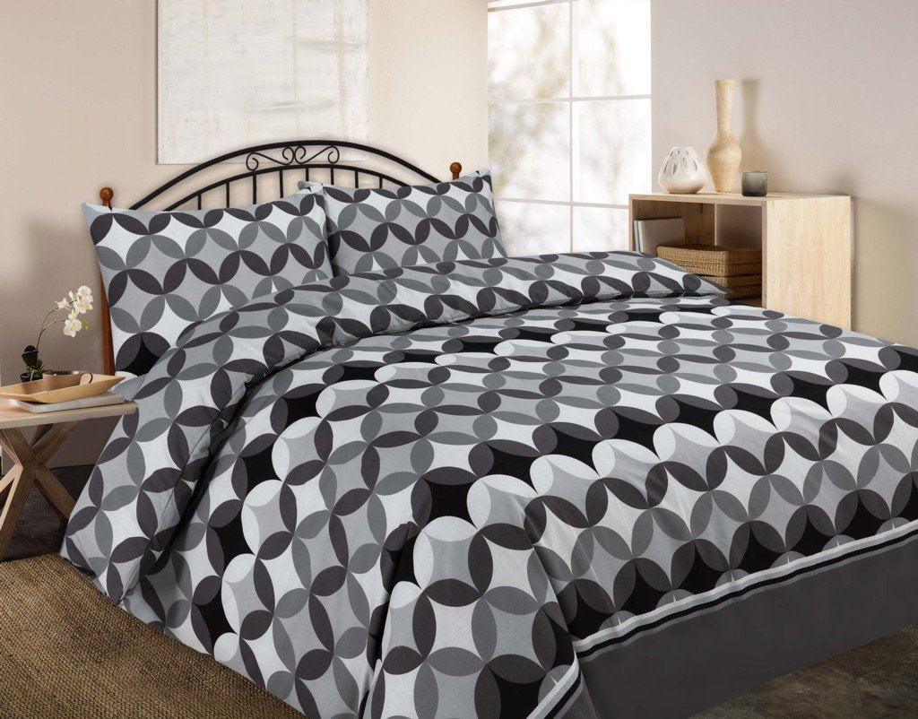 Decent “GRANT Spring Circles Reversible DUVET COVER + Matching Pillowcases ~ Printed PolyCotton Quilt Bedding Sets ~ UK SIZE (TEAL, SINGLE) - Comfort Style