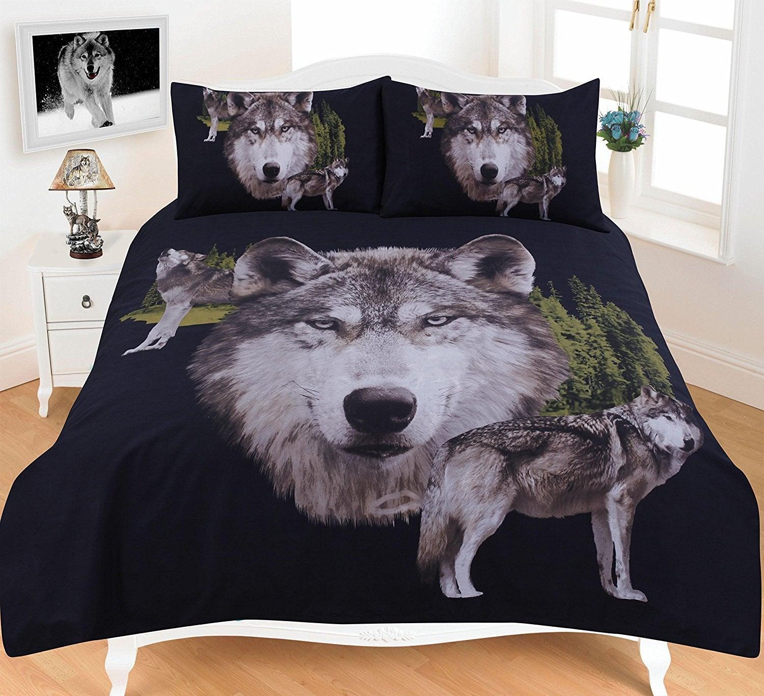 3D Duvet Cover Set “WOLVES” PolyCotton Fabric - Comfort Style