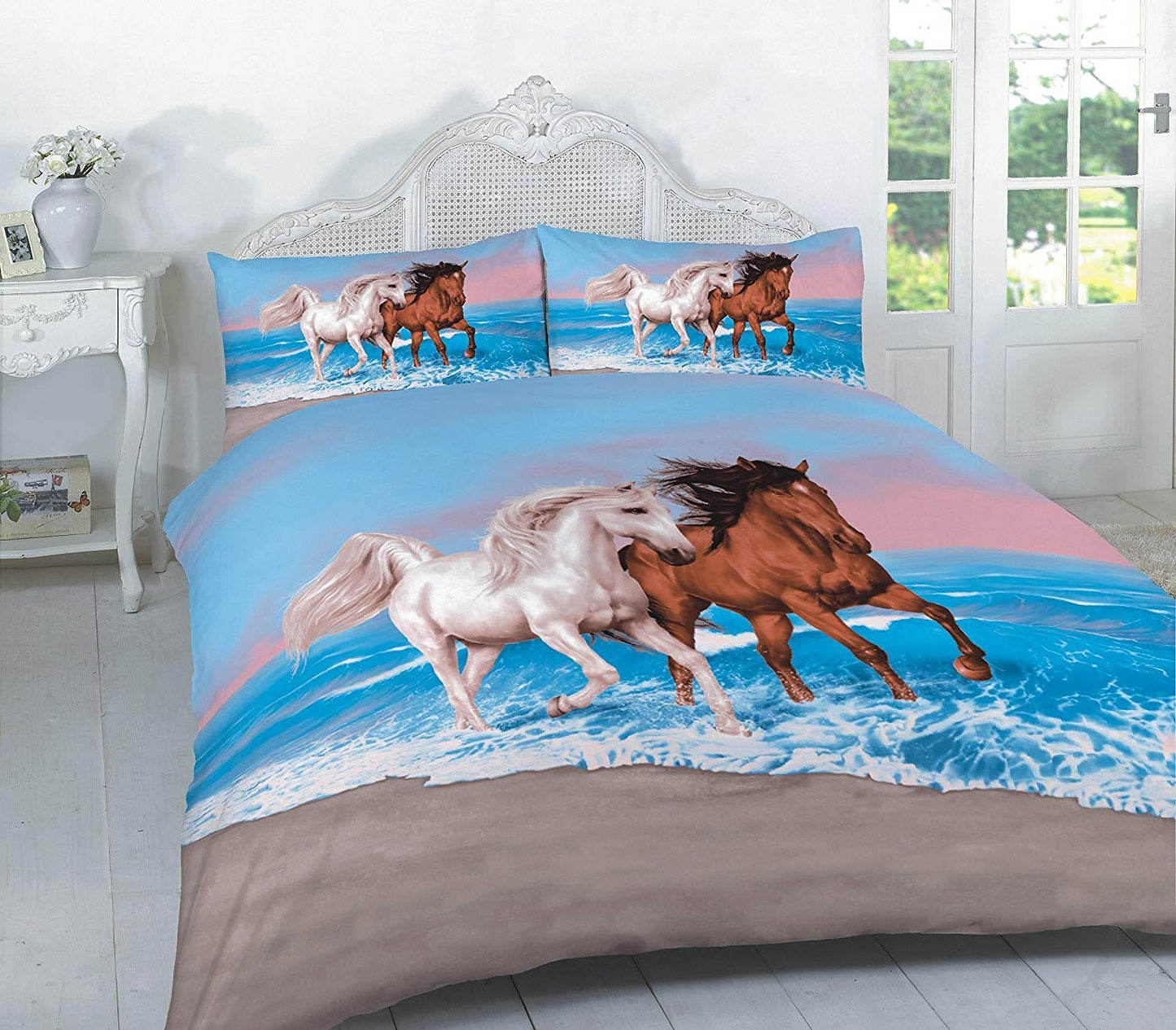 3D Wild Animals Duvet Cover Sets (Horses, Leopard, PolarBear, Tiger & Wolf) PolyCotton - Comfort Style