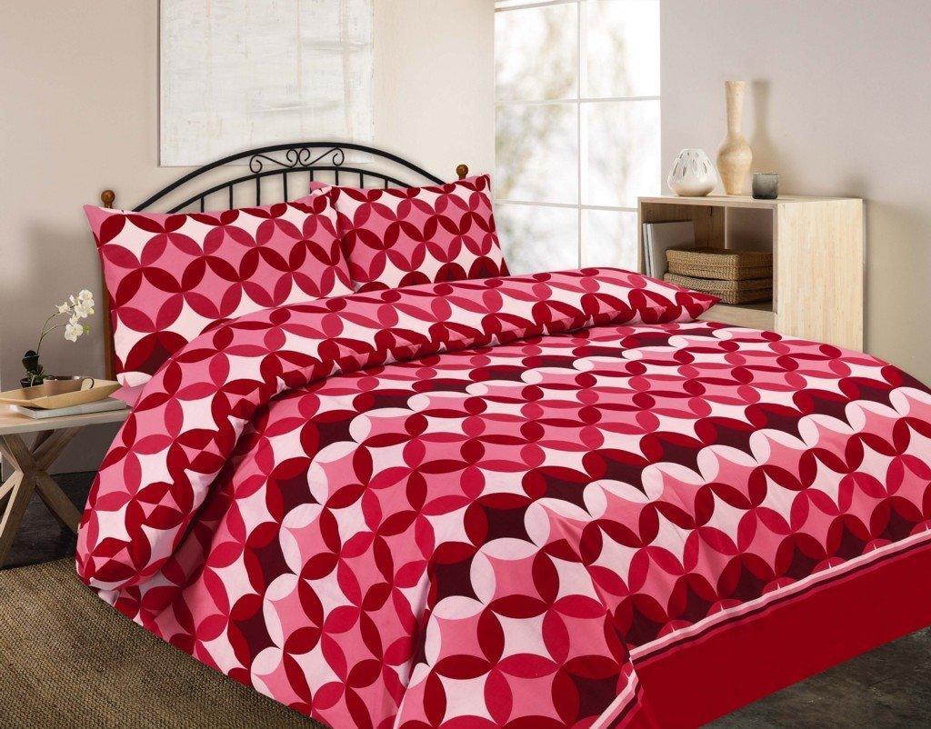 Decent “GRANT Spring Circles Reversible DUVET COVER + Matching Pillowcases ~ Printed PolyCotton Quilt Bedding Sets ~ UK SIZE (TEAL, SINGLE) - Comfort Style