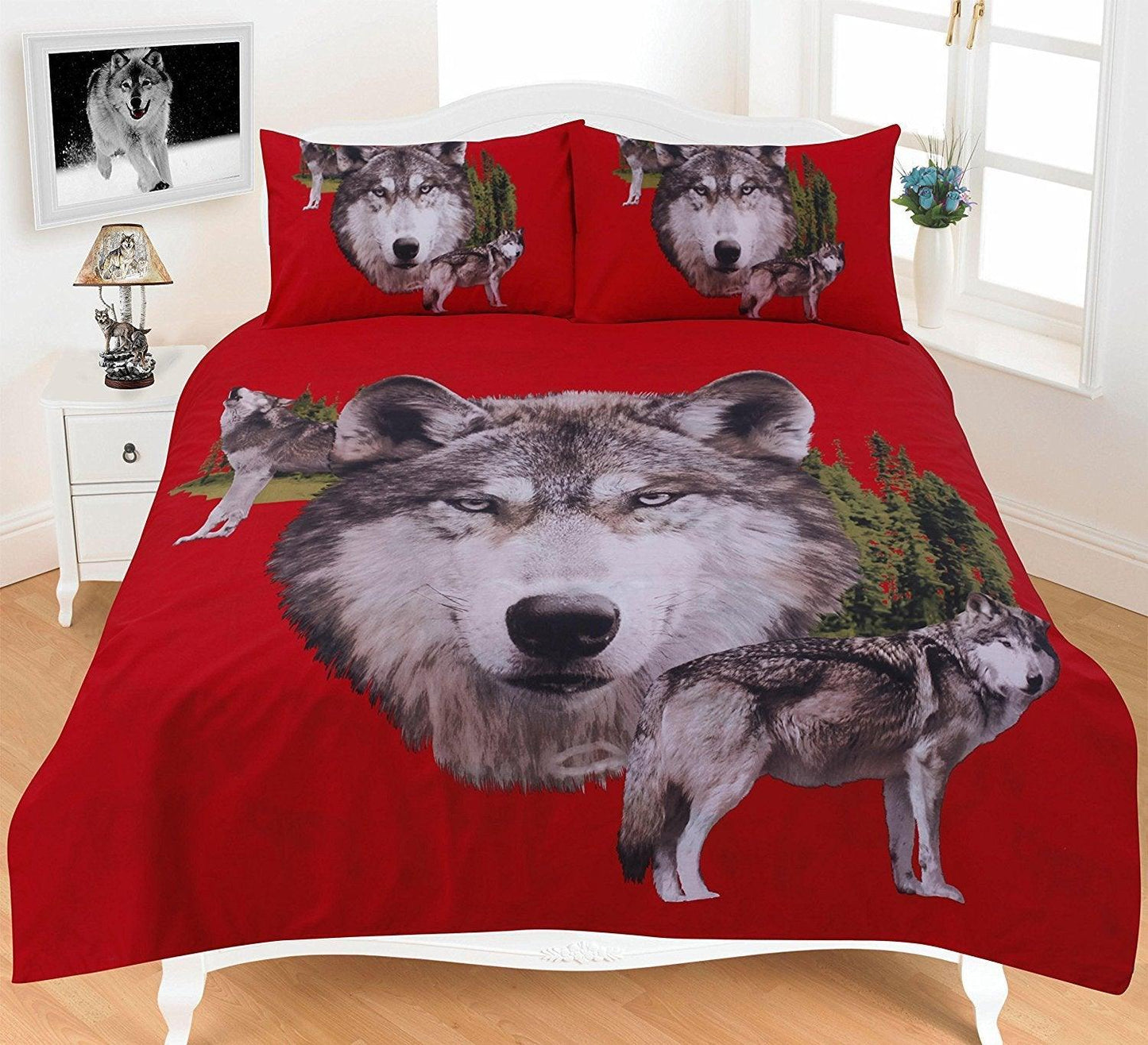 3D Duvet Cover Set “WOLVES” PolyCotton Fabric - Comfort Style