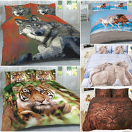 3D Wild Animals Duvet Cover Sets (Horses, Leopard, PolarBear, Tiger & Wolf) PolyCotton - Luxury ComfortStyle